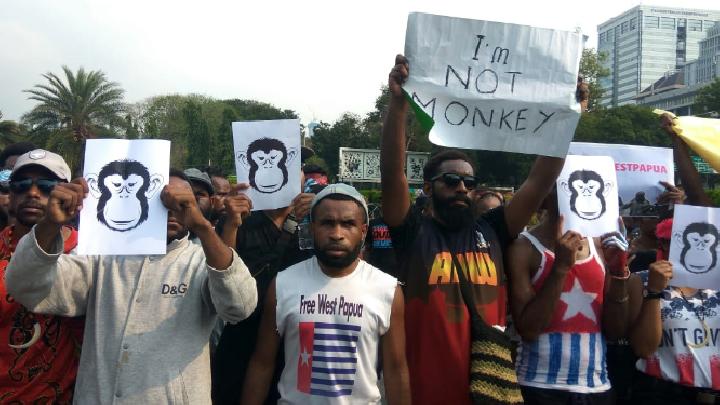 ilustrasi unjuk rasa menolak rasisme Papua