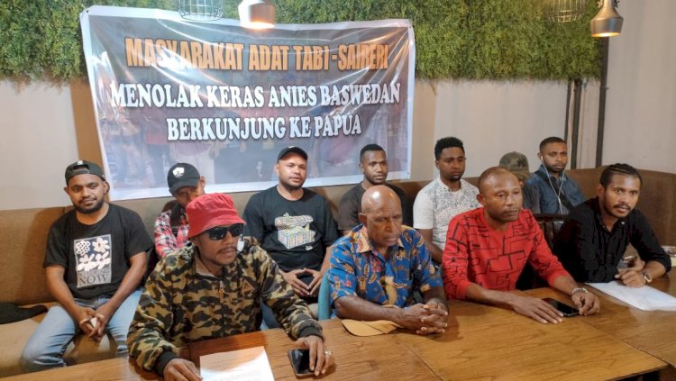 Jumpa Pers Penolakan Kunjungan Anies Baswedan oleh Tokoh Pemuda Adat Tabi-Saireri